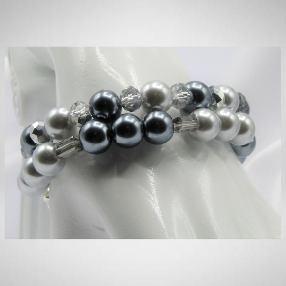 Silver Colour Beaded Jewelry Set - Picture 4 of 5